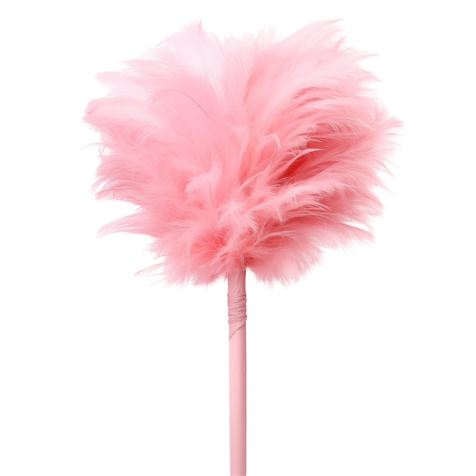 Soft Pink Feather Duster On A White Background With Fluffy Textured Feathers png