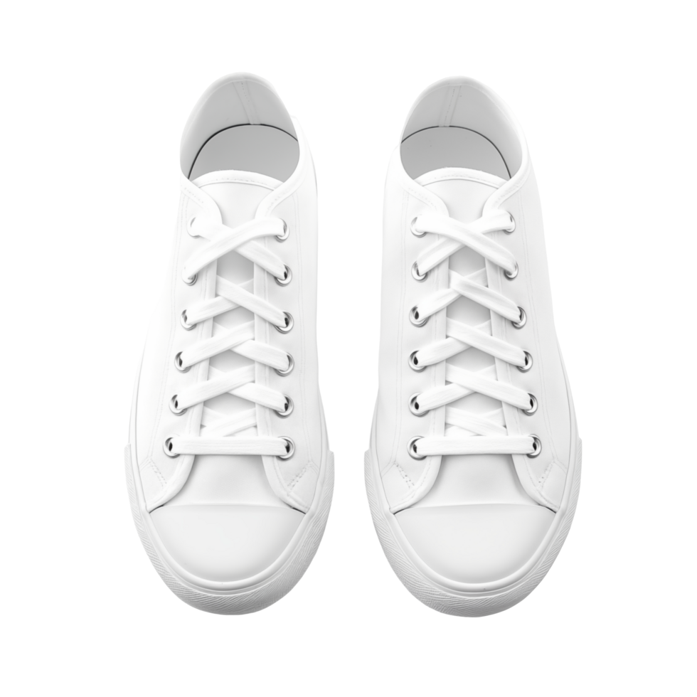Pair Of White Sneakers With Laces On A Clean Transparent Background png