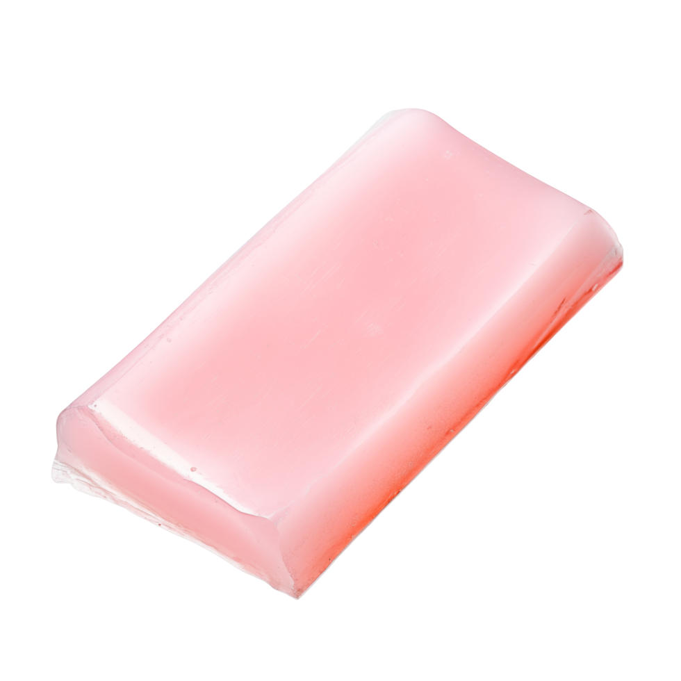 Rectangular Bar Of Pink Soap For Skincare And Hygiene Isolated On Transparent Background png