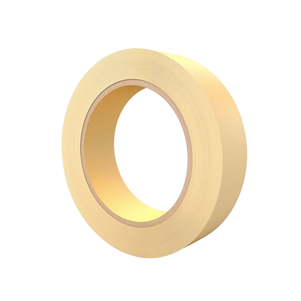 Roll Of Beige Adhesive Masking Tape Isolated On Transparent Background png