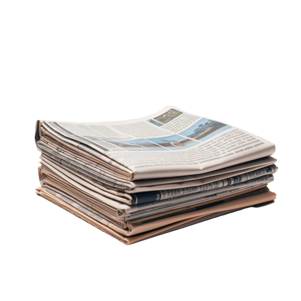 A stack of newspapers on a black background png