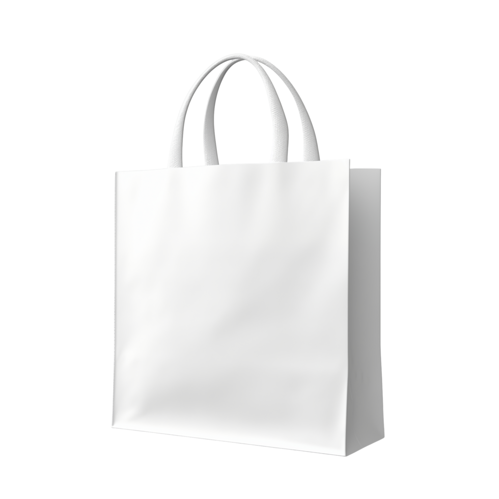 White paper bag on black background png