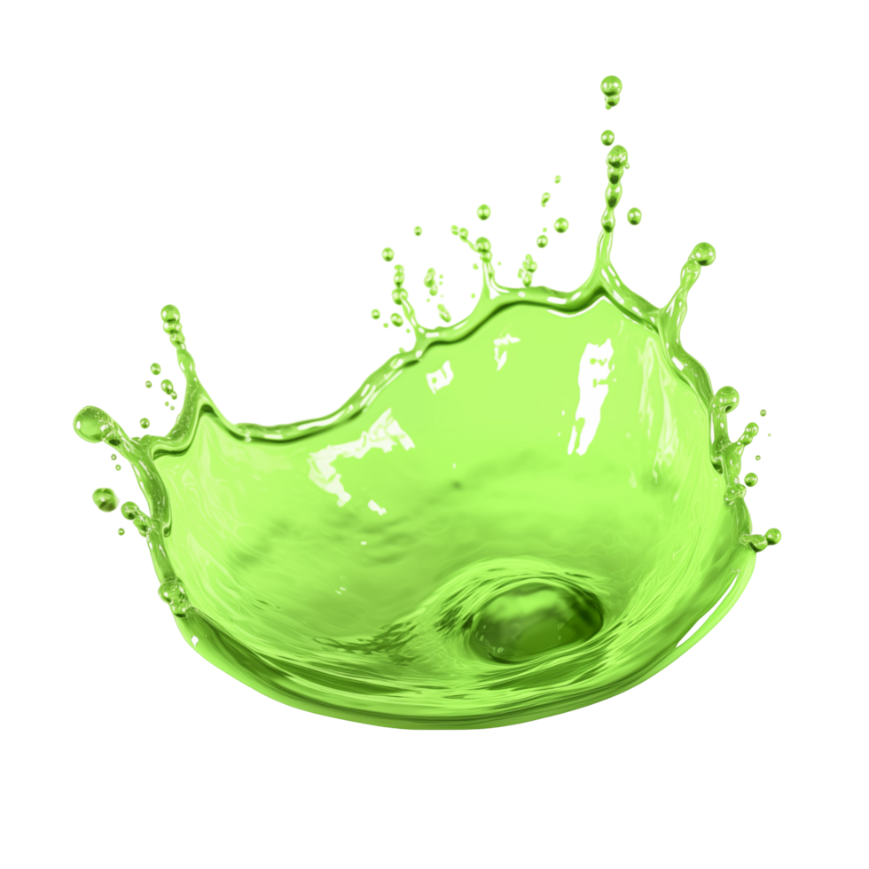 groen vloeistof plons Aan zwart achtergrond png