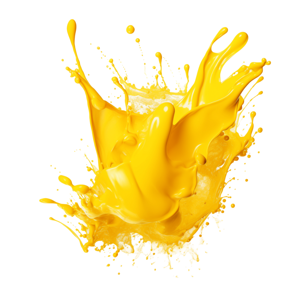 Orange juice splash isolated on black background png