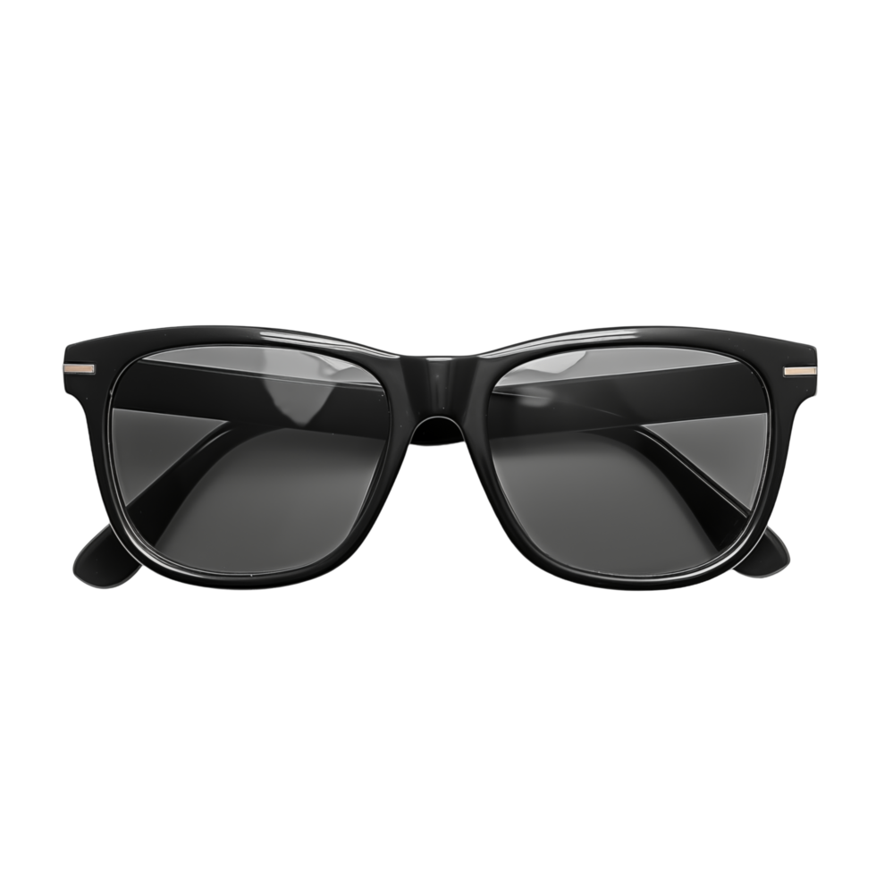 Black Wayfarer Sunglasses With Dark Lenses Isolated On Transparent Background png