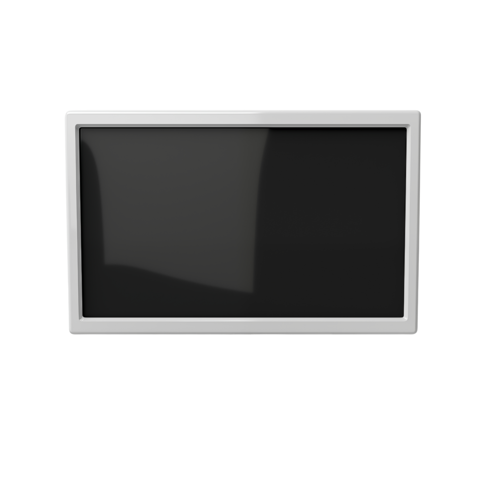Flat Screen Modern Television With White Frame Isolated On Transparent Background png