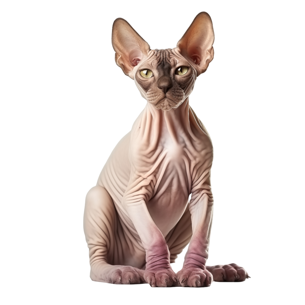 Sphynx Cat Sitting And Looking Forward Isolated On Transparent Background png
