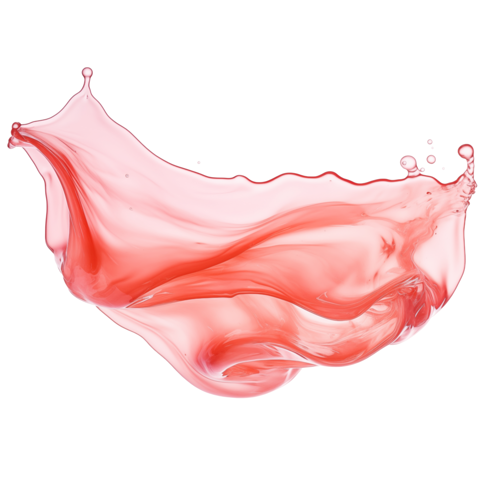 Abstract Red Liquid Splash In Motion On Transparent Background png