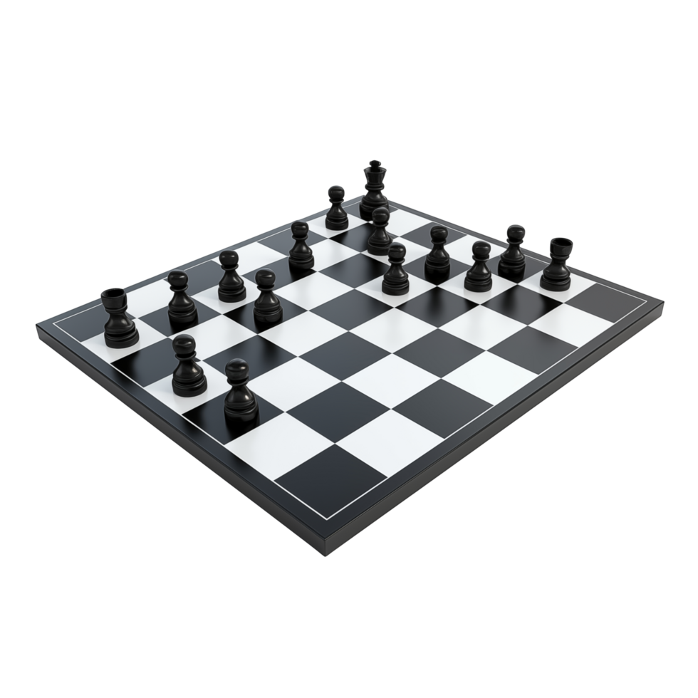 Chess Board With Pieces Set For Game Isolated On Transparent Background png