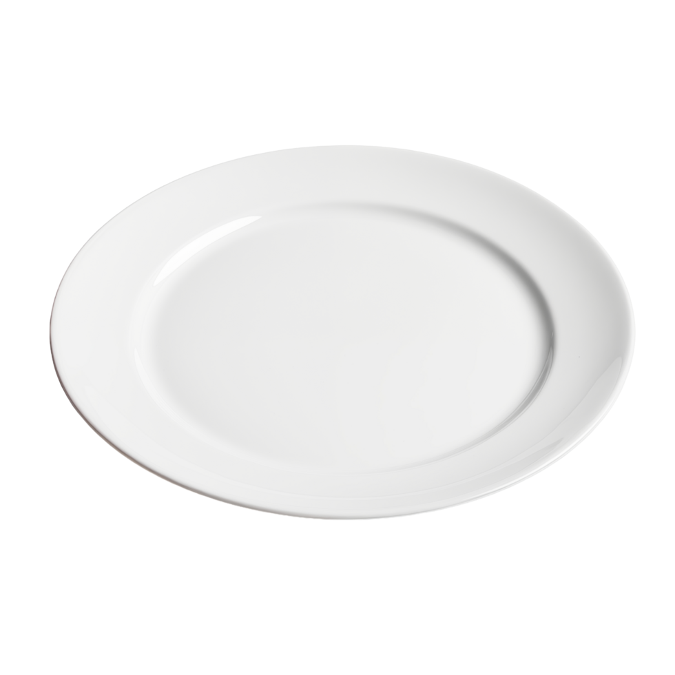Simple White Porcelain Plate With Smooth Finish On Transparent Background png