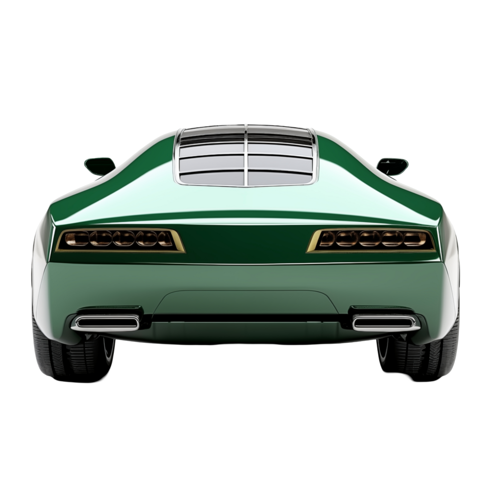 Back View Of A Stylish Green Sports Car With A Sleek Aerodynamic Design png