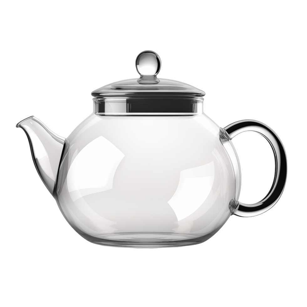 Clear Glass Teapot With Handle And Lid Isolated On Transparent Background png