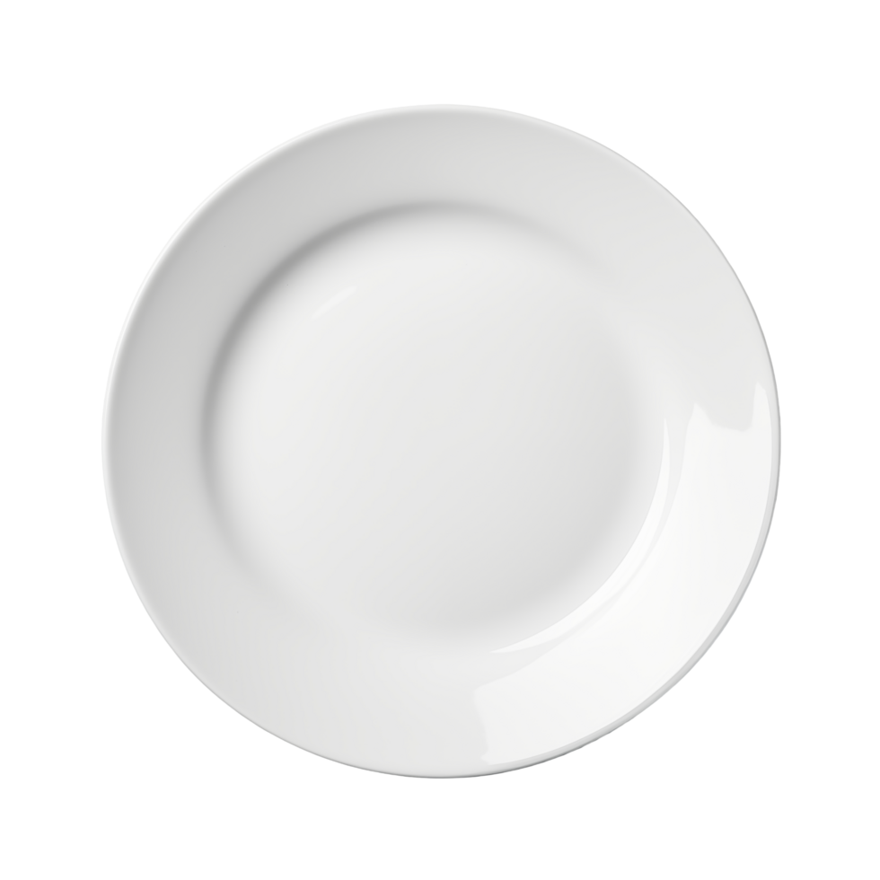 Clean White Dinner Plate With Smooth Finish Isolated On Transparent Background png