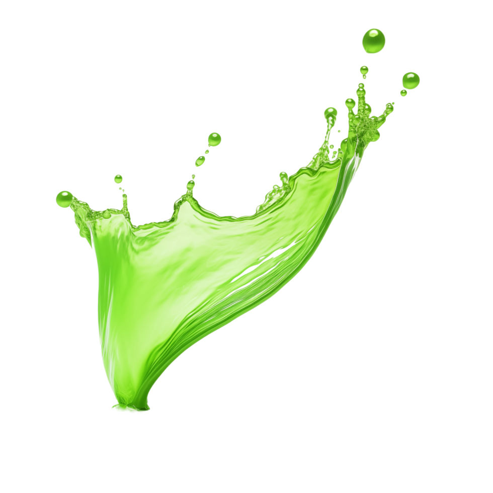 Bright Green Liquid Splashing In Dynamic Motion Against A Transparent Background png