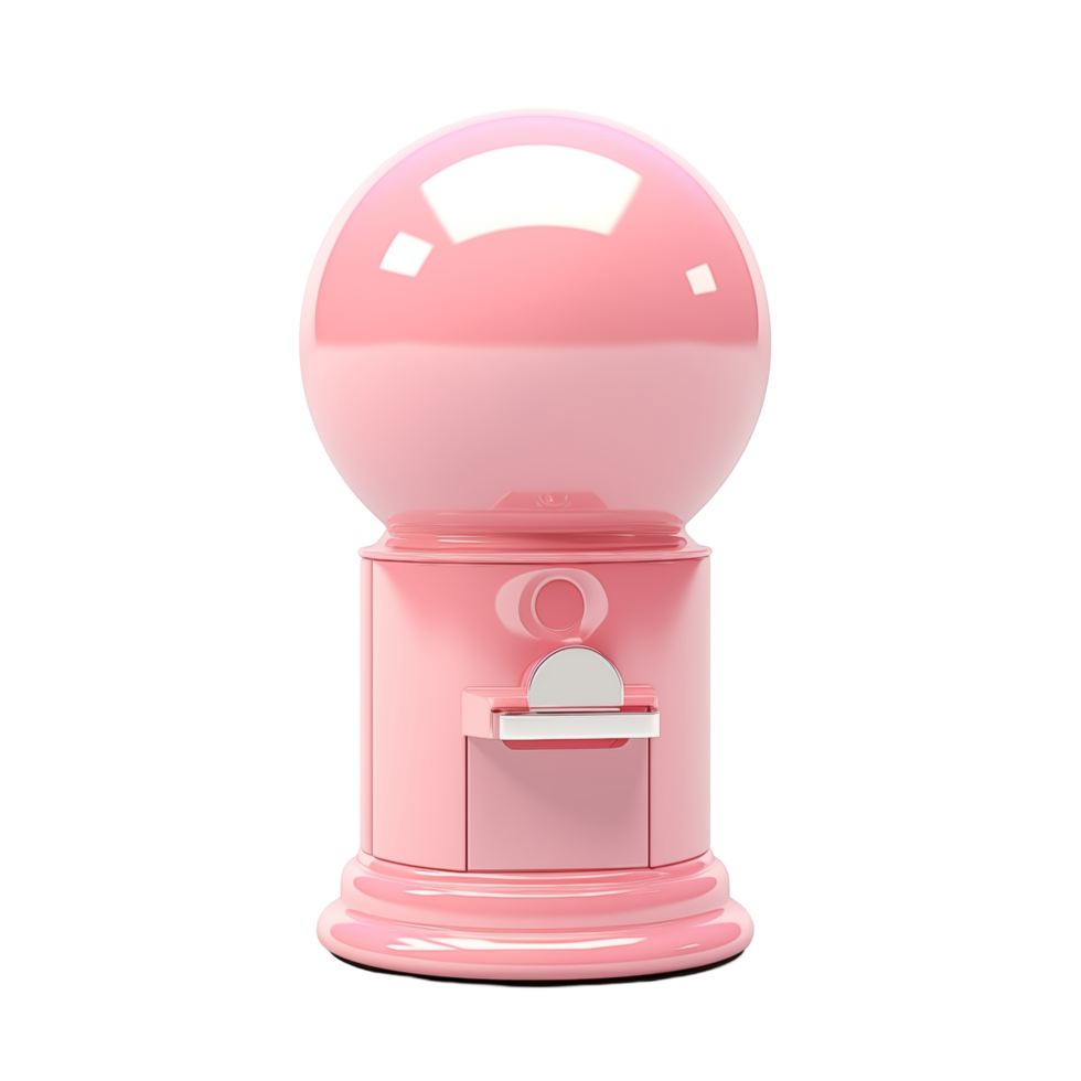 Pink Vintage Gumball Machine With Glossy Finish Isolated On Transparent Background png