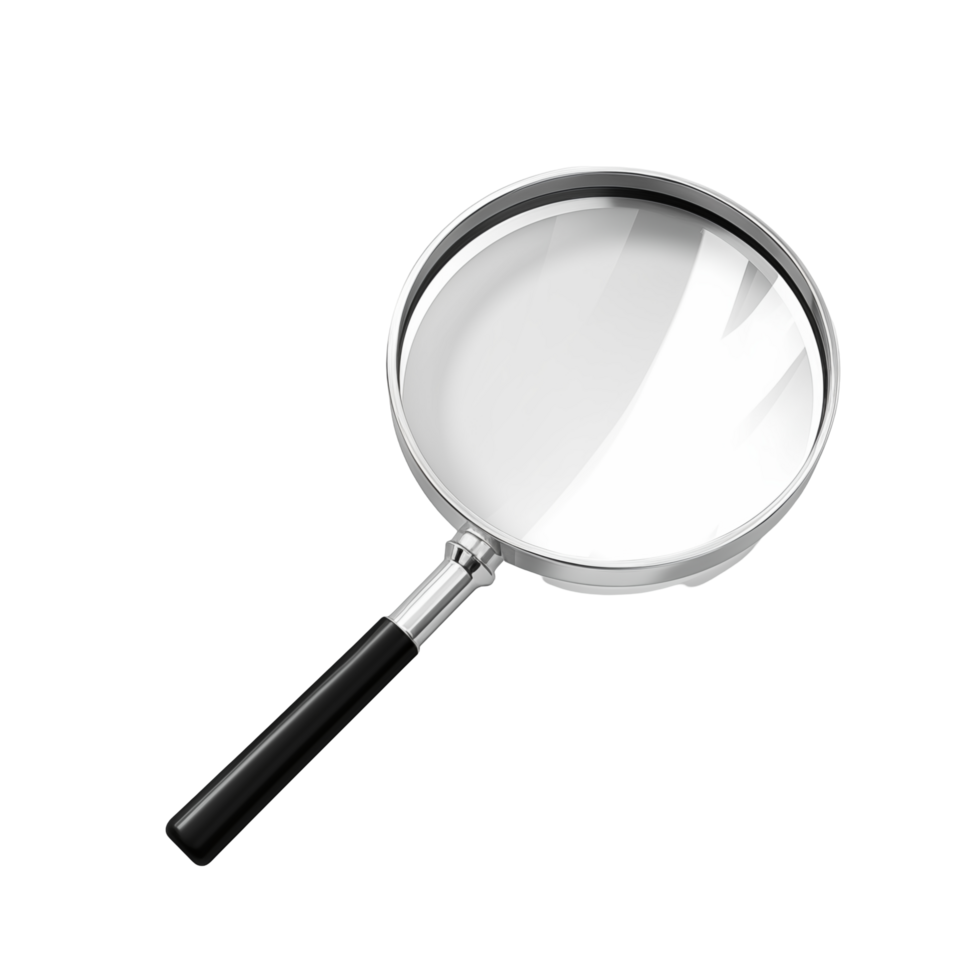Classic Magnifying Glass With Black Handle Isolated On Transparent Background png