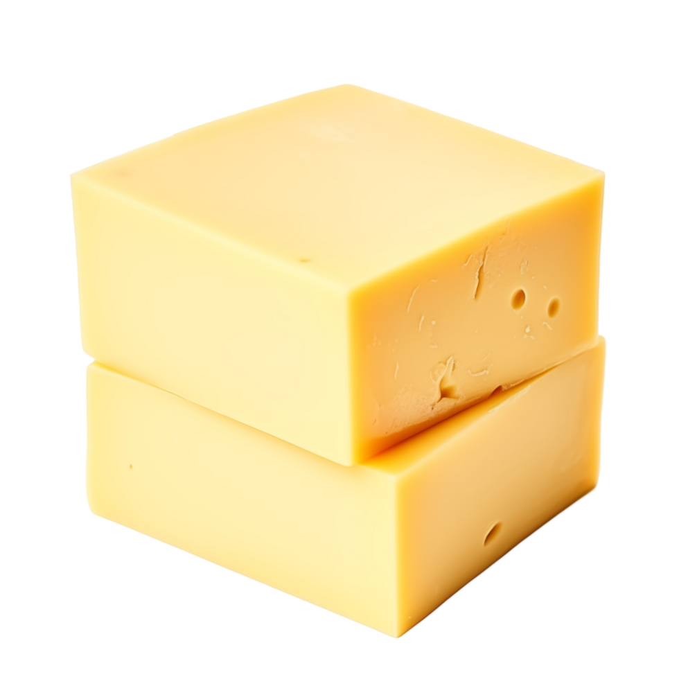 Two Stacked Yellow Cheese Blocks On Transparent Background png