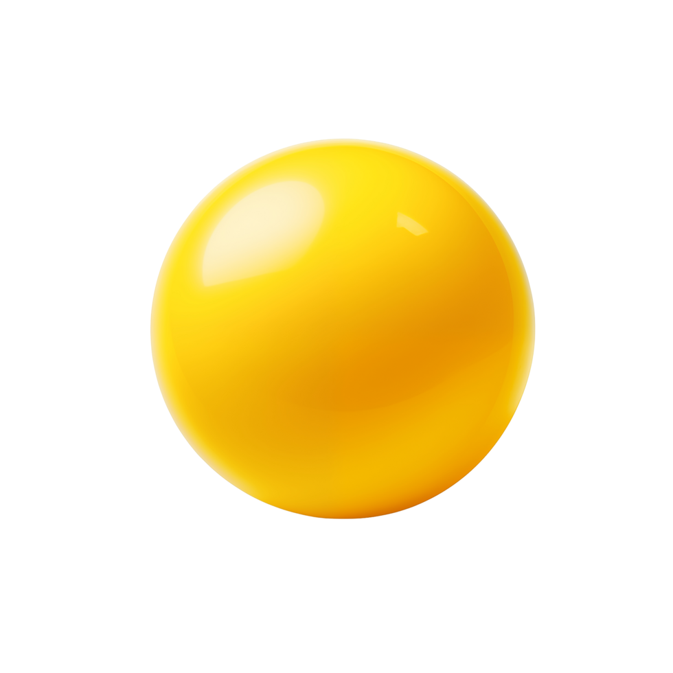 Bright Yellow Sphere Isolated On Transparent Background png