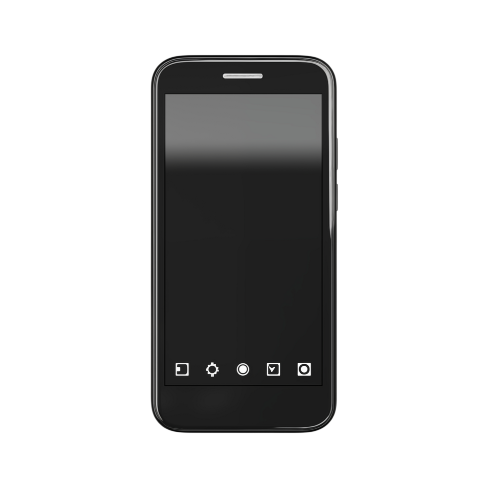Modern Black Smartphone With Blank Screen And Sleek Design On Transparent Background png