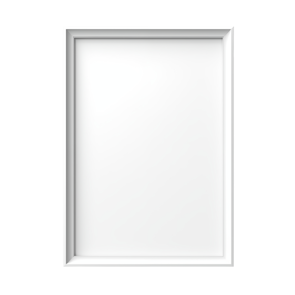 Minimalist White Picture Frame With Empty Space Isolated On Gray Background png