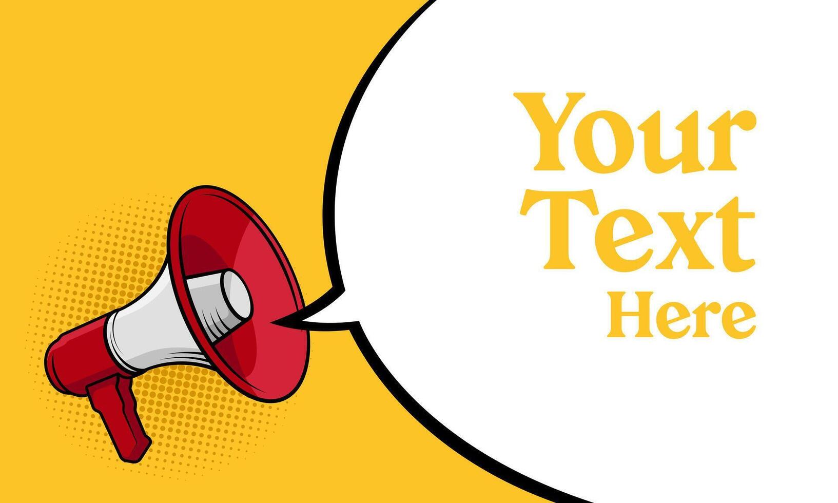 Megaphone and chat bubble background template. Suitable for promotional banner and advertisement background. vector