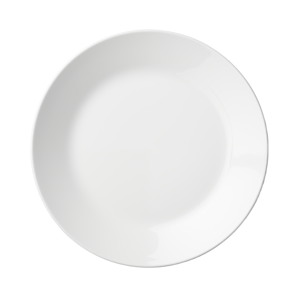 Simple White Ceramic Plate For Dining And Serving Food On Transparent Background png