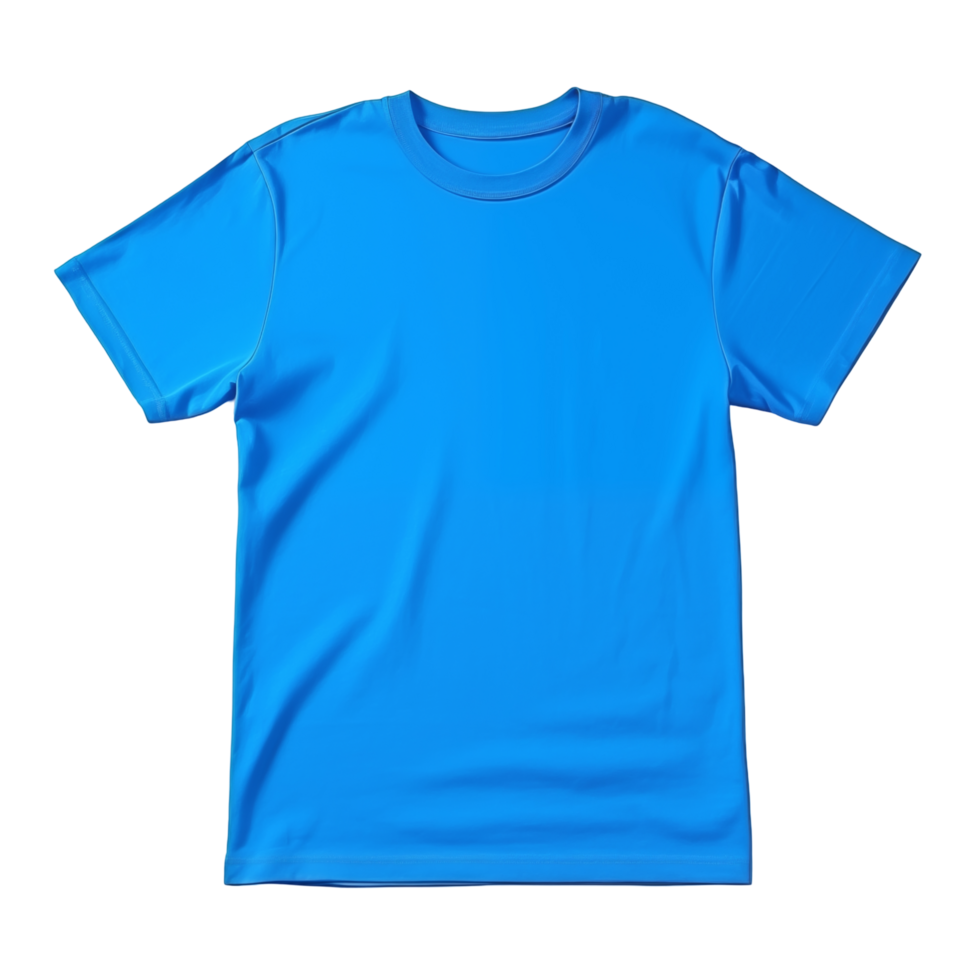 Blue Plain T Shirt Isolated On Transparent Background For Apparel Design And Fashion png