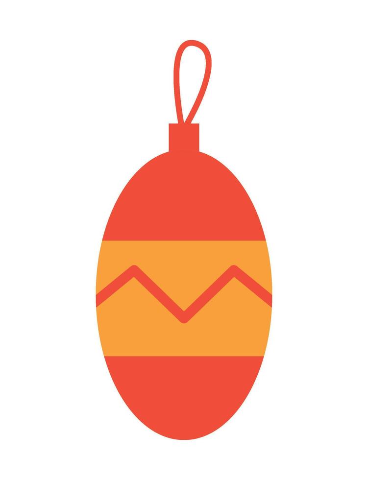 Christmas decoration, red ball for the Christmas tree. Isolated illustration for holiday design vector