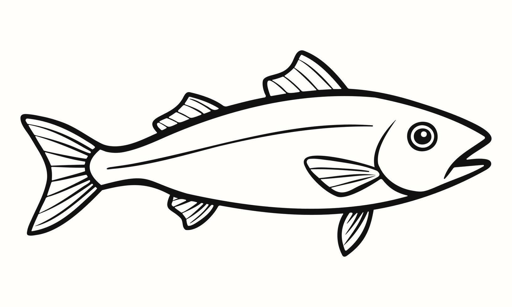Fish line icon. Simple salmon or mackerel sign isolated on background. illustration for logo, web, mobile app vector