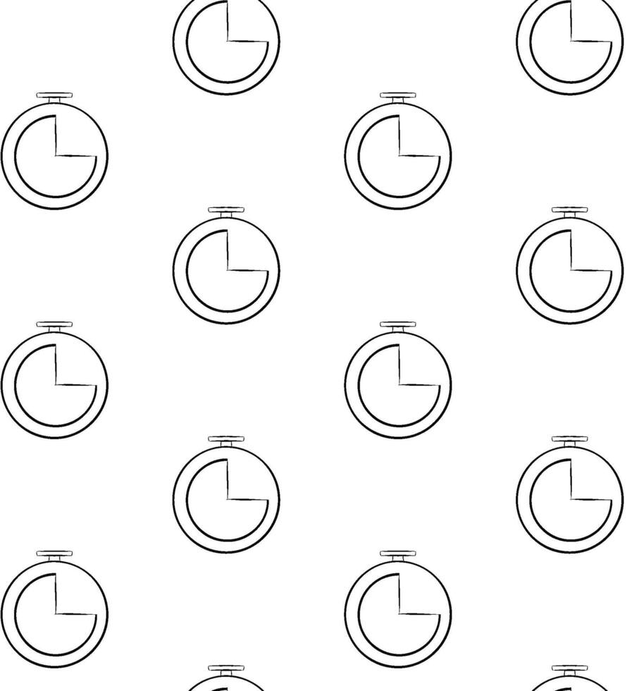 Clock timer icon seamless pattern on white background. Illustration vector