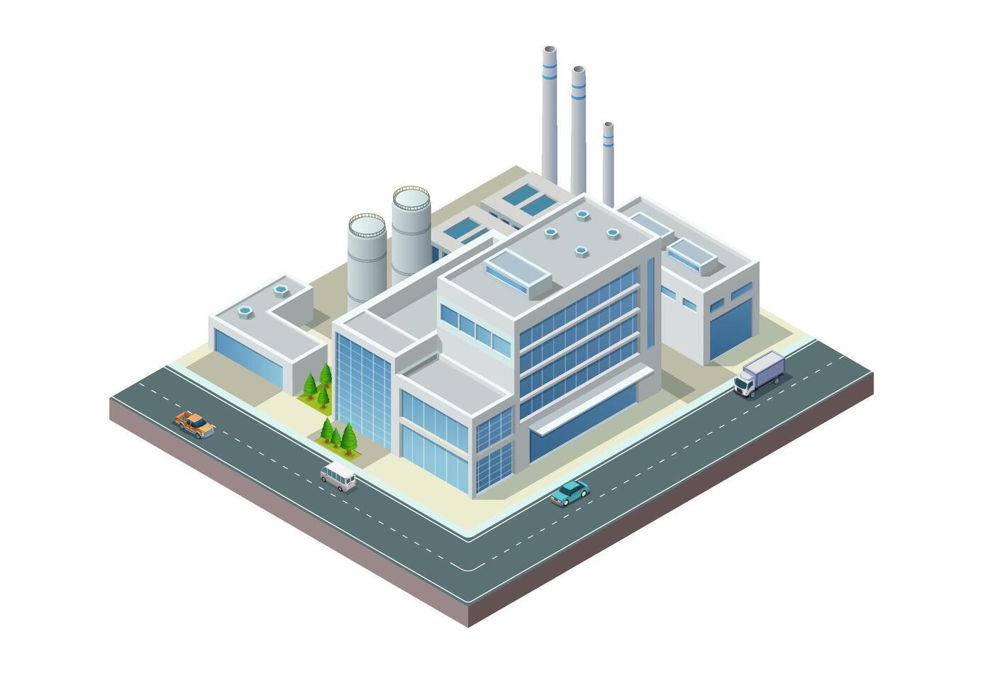 Modern Isometric Industrial Building vector