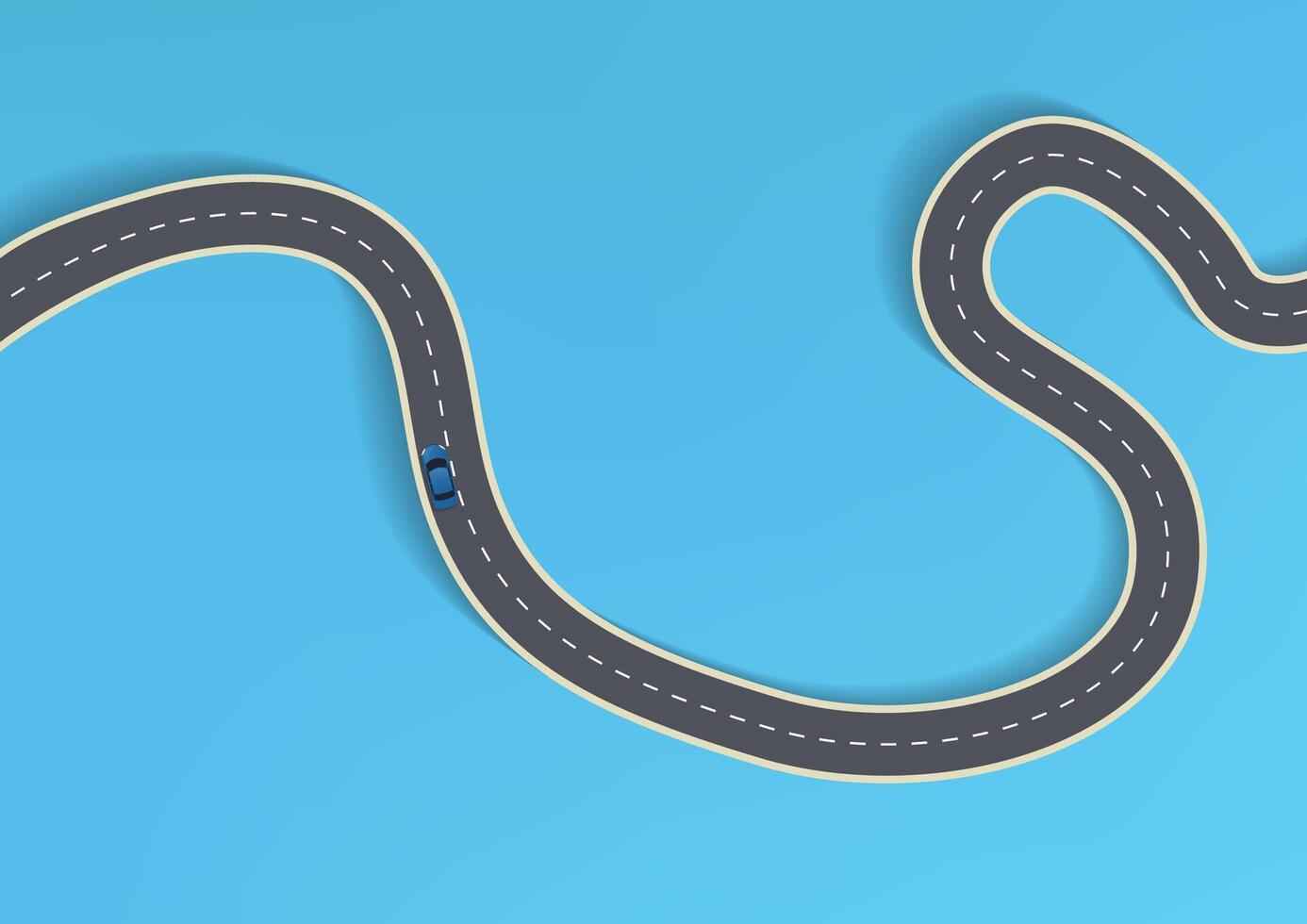 Car on road top view vector