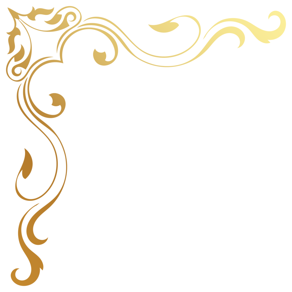 golden vintage corner lines Classic lines on isolated background png