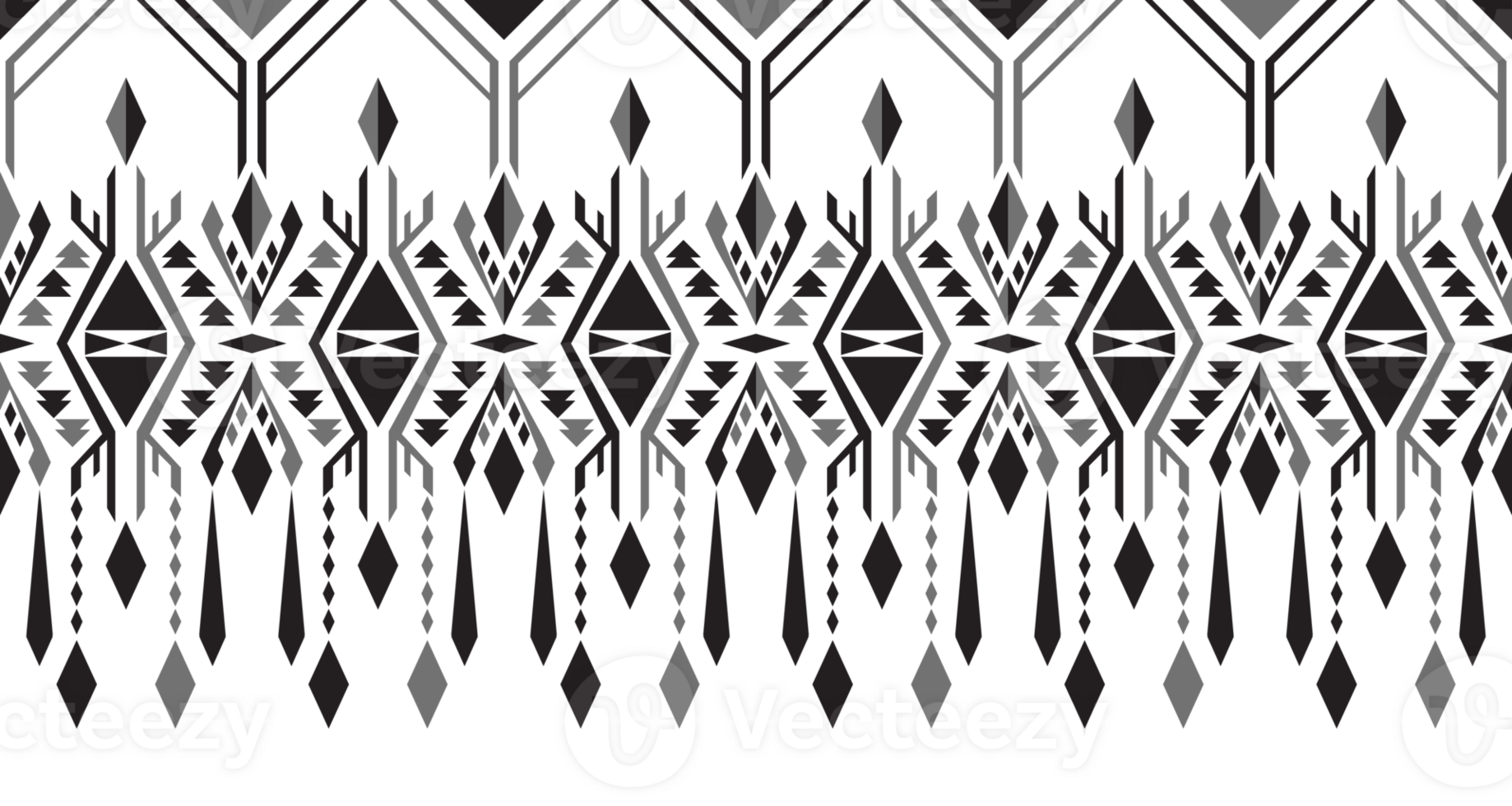 Seamless ethnic tribal pattern Navajo for tattoo designs and borders on fabric, rugs, and wallpaper. png