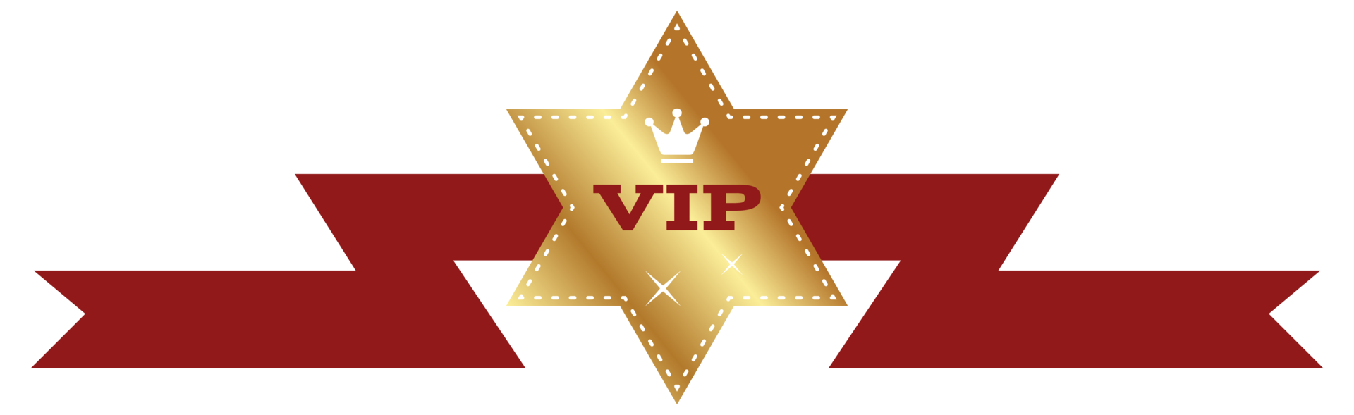 Golden VIP badge. VIP icon with crown and stars. mark png