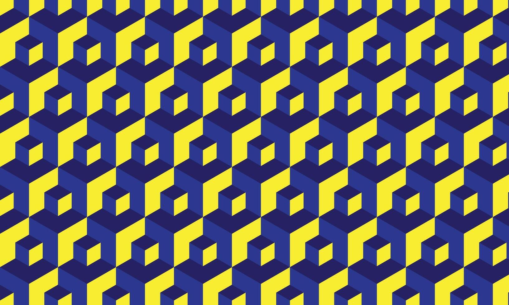 A blue and yellow geometric pattern vector