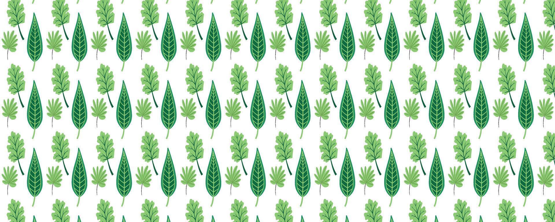 A green leaf pattern on a white background vector