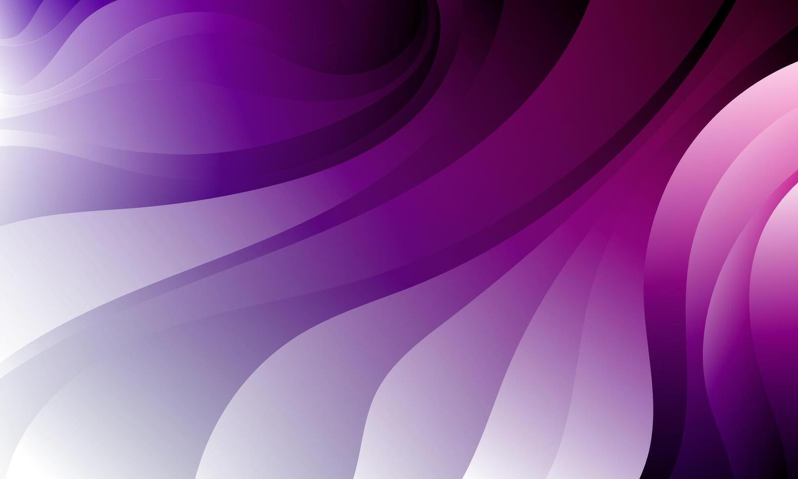 Dynamic wave pattern abstract background with glowing purple and white gradient colors vector