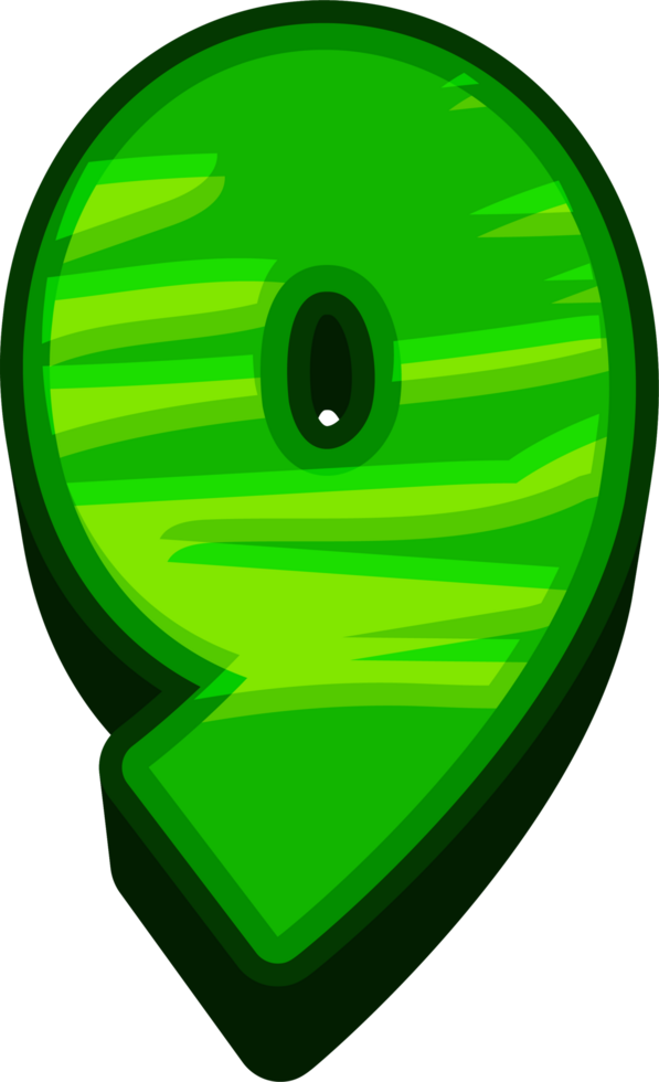 A green number nine icon png