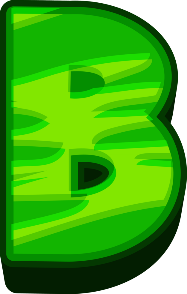 A green letter b with a wave pattern png
