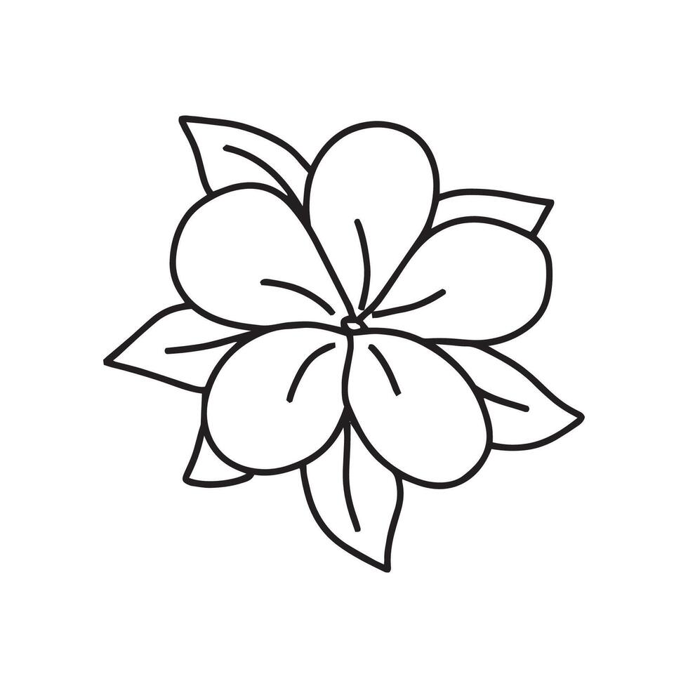 Tropical flower in doodle style. , on a white background vector