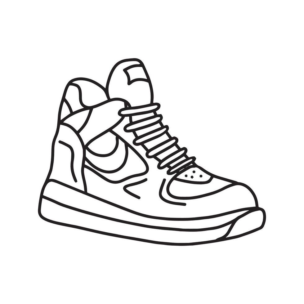 Sneakers in doodle style. illustration, on a white background vector
