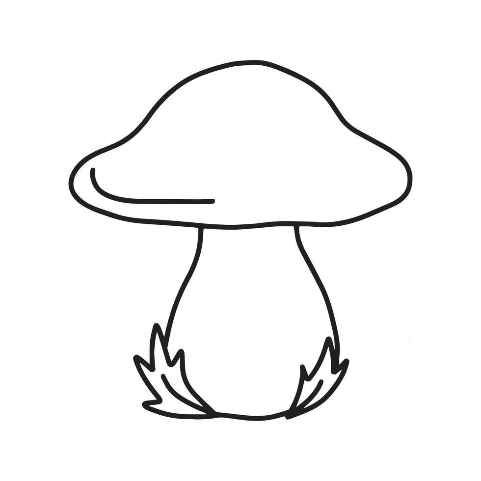 Mushroom in doodle style. illustration, on a white background vector