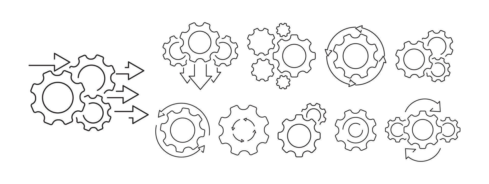 processing gear icon outline vector