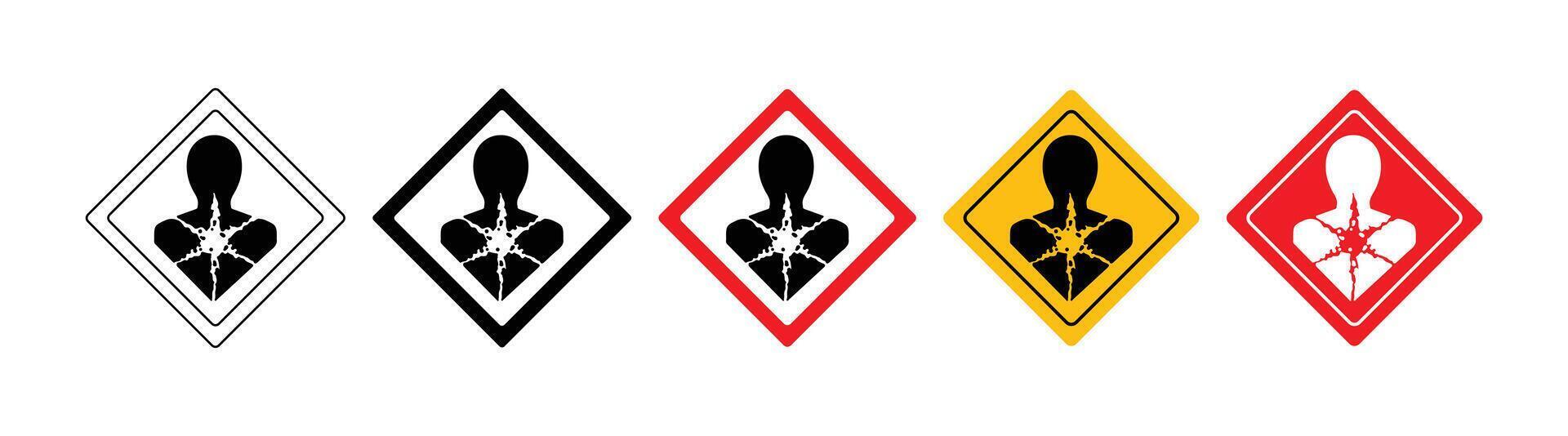 set of ghs chemical labeling safety vector
