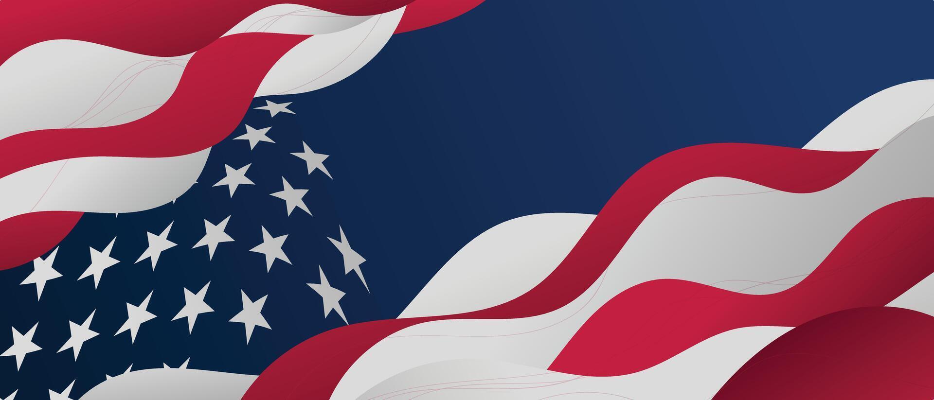 american flag background template vector