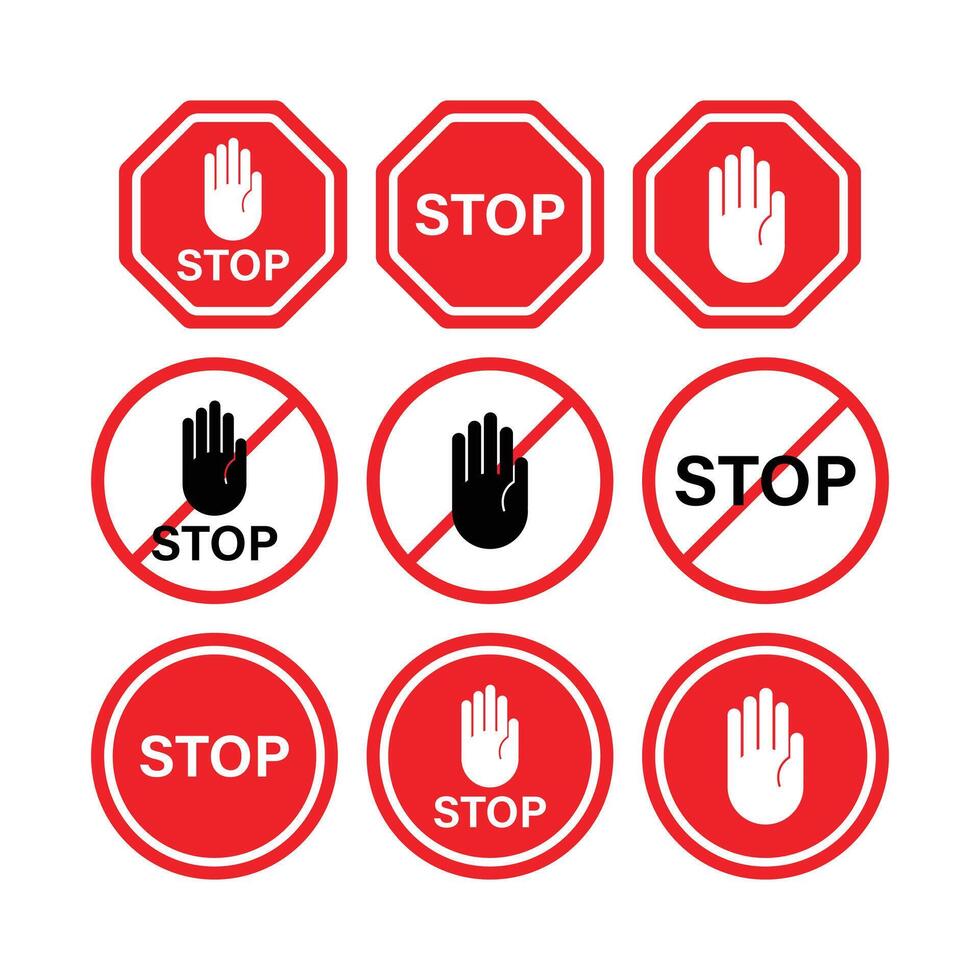 stop red symbol vector