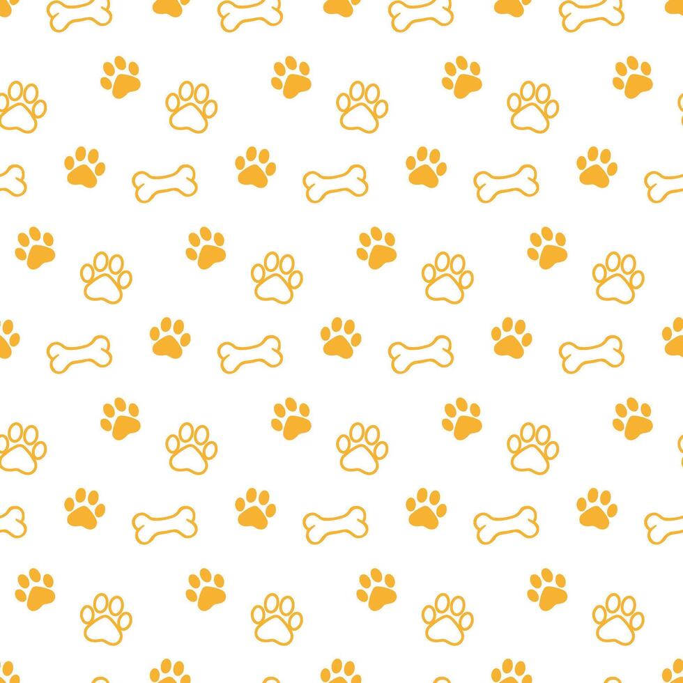 dog paw print drawing vector