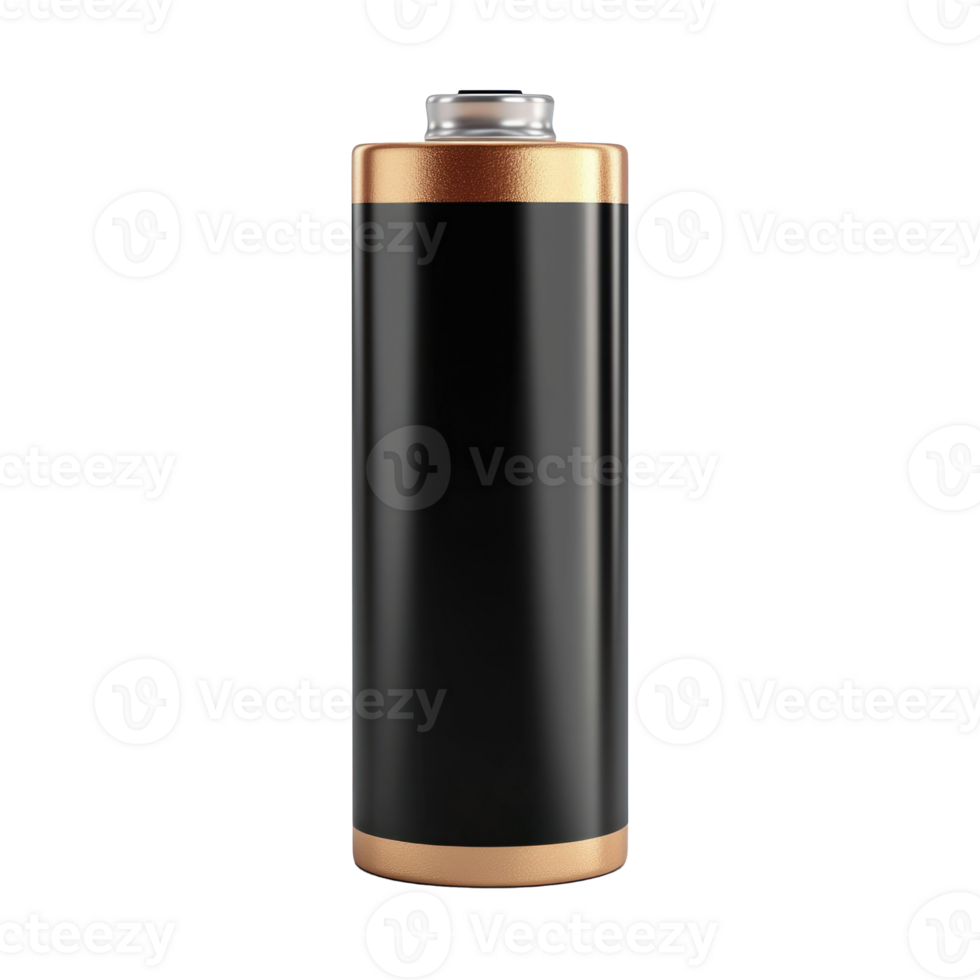 3D battery type AA side view isolate on transparency background png