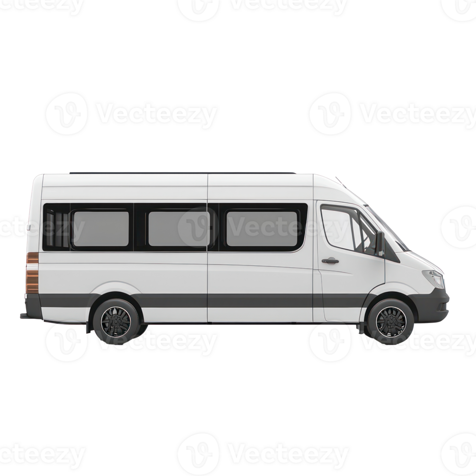 3d Minibus side view isolate on transparency background png